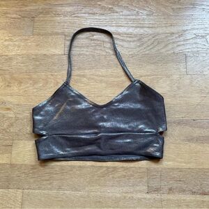 Lanteri Dancewear Silver Halter Sports Bra Size M